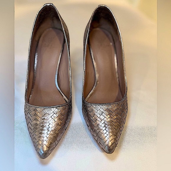 Elliott Lucca Shoes - Gorgeous Elliot Luca “Catalina” Pump Sz 8.5 In Luxe Woven Pewter/Silver …